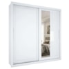 Guarda Roupa Casal 2 Portas de Correr Com Espelho Trian 220 cm Branco Absoluto ZANZ