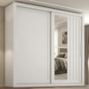 Guarda Roupa Casal 2 Portas de Correr Com Espelho Trian 220 cm Branco Absoluto ZANZ