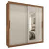 Guarda Roupa Casal 2 Portas de Correr Com Espelho Trian 220 cm Cinamomo Areia ZANZ