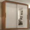 Guarda Roupa Casal 2 Portas de Correr Com Espelho Trian 220 cm Cinamomo Areia ZANZ