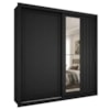 Guarda Roupa Casal 2 Portas de Correr Com Espelho Trian 220 cm Preto ZANZ