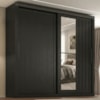 Guarda Roupa Casal 2 Portas de Correr Com Espelho Trian 220 cm Preto ZANZ