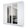 Guarda Roupa Casal 2 Portas De Correr Com Espelho Versale 241 cm Branco Absoluto ZANZ