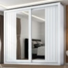 Guarda Roupa Casal 2 Portas De Correr Com Espelho Versale 241 cm Branco Absoluto ZANZ