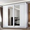 Guarda Roupa Casal 2 Portas De Correr Com Espelho Versale 241 cm Branco Absoluto ZANZ