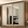 Guarda Roupa Casal 2 Portas De Correr Com Espelho Versale 241 cm Cinamomo Areia ZANZ