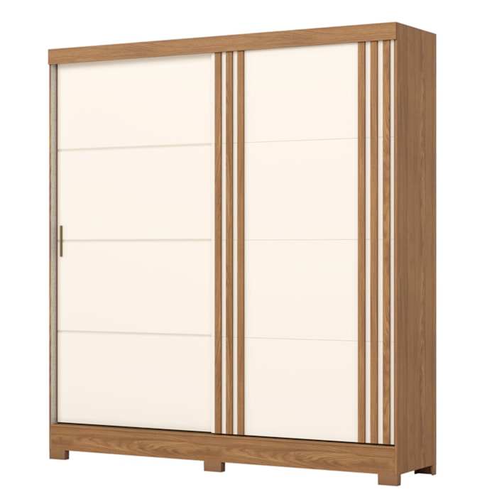Guarda Roupa Casal 2 Portas Deslizante 200 cm B352 Nature Off White Briz