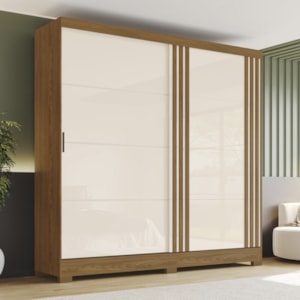 Guarda Roupa Casal 2 Portas Deslizante 200 cm B352 Nature Off White Briz