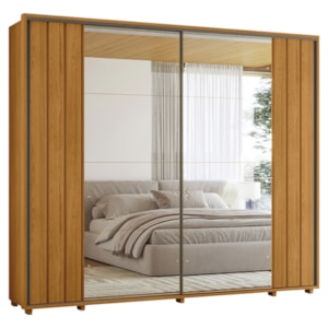 Guarda Roupa Casal 2 Portas Deslizante Com Espelhos Dali 278 cm Cinamomo Madetec