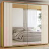 Guarda Roupa Casal 2 Portas Deslizante Com Espelhos Dali 278 cm Cinamomo Off White Madetec