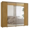 Guarda Roupa Casal 2 Portas Deslizante Com Espelhos Dali 278 cm Cumaru Madetec