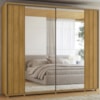 Guarda Roupa Casal 2 Portas Deslizante Com Espelhos Dali 278 cm Cumaru Madetec
