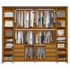 Guarda Roupa Casal 2 Portas Deslizante Com Espelhos Dali 278 cm Cumaru Madetec