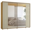 Guarda Roupa Casal 2 Portas Deslizante Com Espelhos Dali 278 cm Cumaru Opala Madetec