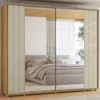 Guarda Roupa Casal 2 Portas Deslizante Com Espelhos Dali 278 cm Cumaru Opala Madetec