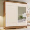 Guarda Roupa Casal 2 Portas Deslizantes Com Espelho 163 cm B74 Briz Nature Off White Briz