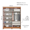 Guarda Roupa Casal 2 Portas Deslizantes Com Espelho 163 cm B74 Briz Nature Off White Briz