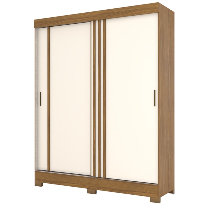 Guarda Roupa Casal 2 Portas Deslizantes Flex 2 Gavetas cm 160 B353 Briz Nature Off White Briz