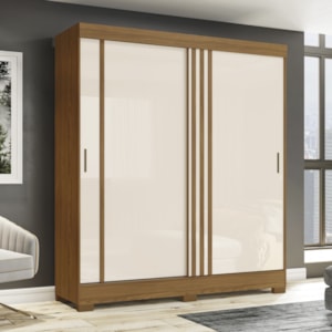 Guarda Roupa Casal 2 Portas Deslizantes Flex 2 Gavetas cm 160 B353 Briz Nature Off White Briz