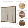 Guarda Roupa Casal 2030230 6 Portas 230 cm Atacama Areia ARMoveis