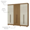 Guarda Roupa Casal 2030230 6 Portas 230 cm Atacama Areia Ripado ARMoveis