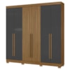 Guarda Roupa Casal 2030230 6 Portas 230 cm Atacama Grafite Ripado ARMoveis