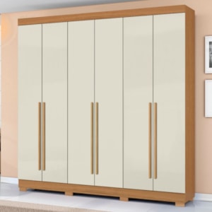 Guarda Roupa Casal 2030230 6 Portas 230 cm Cinamomo Off White ARMoveis