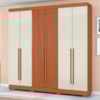 Guarda Roupa Casal 2030230 6 Portas 230 cm Cinamomo Off White Ripado ARMoveis
