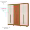 Guarda Roupa Casal 2030230 6 Portas 230 cm Cinamomo Off White Ripado ARMoveis