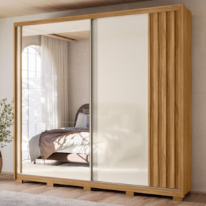 Guarda Roupa Casal 2P 242 cm Dhara Freijo Off White Moval