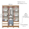 Guarda Roupa Casal 3 Portas 4 Gavetas 163 cm B55 Nature Off White Briz