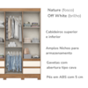 Guarda Roupa Casal 3 Portas 4 Gavetas 163 cm B55 Nature Off White Briz