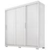 Guarda Roupa Casal 3 Portas de Correr 4 Gavetas Confo 190 cm Branco Absoluto ZANZ