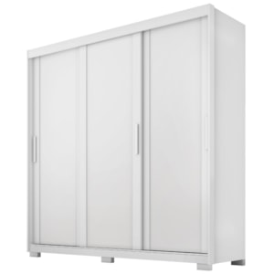 Guarda Roupa Casal 3 Portas de Correr 4 Gavetas Confo 190 cm Branco Absoluto ZANZ