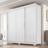 Guarda Roupa Casal 3 Portas de Correr 4 Gavetas Confo 190 cm Branco Absoluto ZANZ