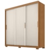 Guarda Roupa Casal 3 Portas de Correr 4 Gavetas Confo 190 cm Cinamomo Areia ZANZ