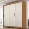 Guarda Roupa Casal 3 Portas de Correr 4 Gavetas Confo 190 cm Cinamomo Areia ZANZ
