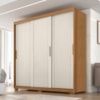 Guarda Roupa Casal 3 Portas de Correr 4 Gavetas Confo 190 cm Cinamomo Areia ZANZ