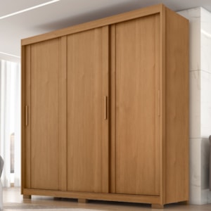 Guarda Roupa Casal 3 Portas de Correr 4 Gavetas Confo 190 cm Cinamomo ZANZ
