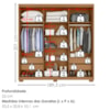 Guarda Roupa Casal 3 Portas de Correr 4 Gavetas Confo 190 cm Cinamomo ZANZ