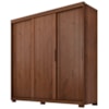 Guarda Roupa Casal 3 Portas de Correr 4 Gavetas Confo 190 cm Jacaranda ZANZ