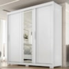 Guarda Roupa Casal 3 Portas de Correr Com Espelho Confo 190 cm Branco Absoluto ZANZ