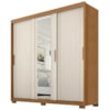 Guarda Roupa Casal 3 Portas de Correr Com Espelho Confo 190 cm Cinamomo Areia ZANZ