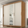 Guarda Roupa Casal 3 Portas de Correr Com Espelho Confo 190 cm Cinamomo Areia ZANZ