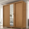Guarda Roupa Casal 3 Portas de Correr Com Espelho Confo 190 cm Cinamomo ZANZ
