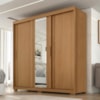 Guarda Roupa Casal 3 Portas de Correr Com Espelho Confo 190 cm Cinamomo ZANZ