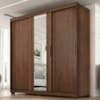 Guarda Roupa Casal 3 Portas de Correr Com Espelho Confo 190 cm Jacaranda ZANZ