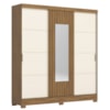 Guarda Roupa Casal 3 Portas Deslizantes Com Espelho 200 cm B376 Nature Off White Briz