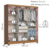 Guarda Roupa Casal 3 Portas Deslizantes Com Espelho 200 cm B376 Nature Off White Briz