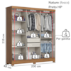 Guarda Roupa Casal 3 Portas Deslizantes Com Espelho 200 cm B376 Nature Preto Briz